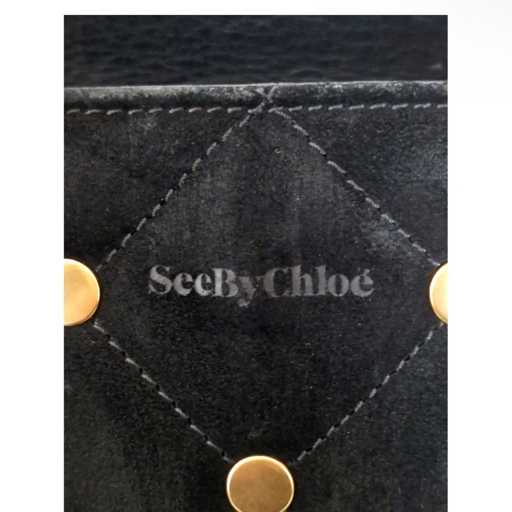 See By Chloe Small Paige Black suede and gold hardware crossbody Satchel - Picture 11 of 12